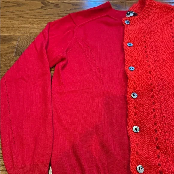 Junya Watanabe Comme des Garcons Red Cardigan Sweater